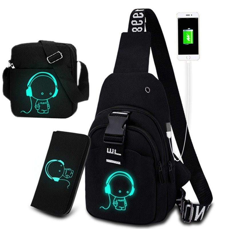BolsosBolso de pecho / hombro Luminoso - mochila - puerto de carga USB