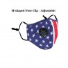 2 - 4 pieces - PM2.5 - protective face / mouth mask with air valve & filter - reusable - American flagMouth masks