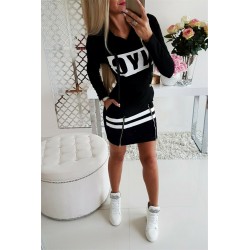 Hoodies & JerséisCartas de Nueva York impresas - vestido mini manga larga - sudadera