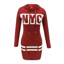 Hoodies & JerséisCartas de Nueva York impresas - vestido mini manga larga - sudadera