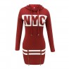 Hoodies & JerséisCartas de Nueva York impresas - vestido mini manga larga - sudadera