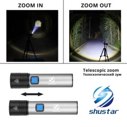 USB Rechargeable - LED Flashlight - T6 - 1200mAh - WaterproofSurvival tools