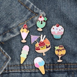 BrochesCrema de hielo - Pastel - Caricatura de esmalte - Broche