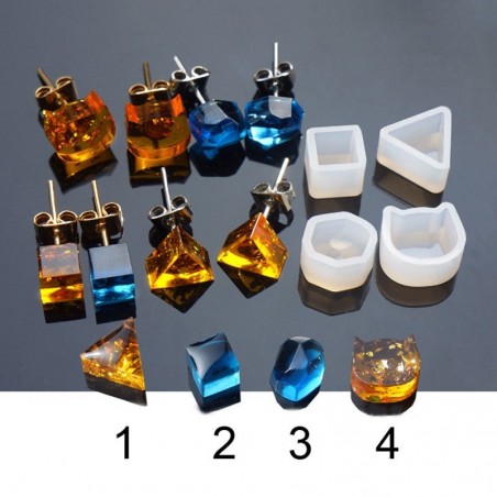 Juguetes4 formas - fundición de silicona - molde de resina - DIY Joyería de resina
