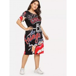 VestidosGran tamaño - Estampado divertido - Vestido de verano - XL-5XL