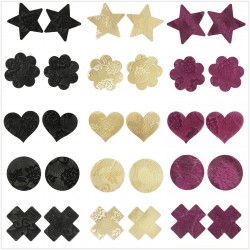 Baño y ropa10pairs - Encaje - Cubiertas para pezón - Estrella - Círculo - Corazón