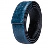 Crocodile skin design - leather belt with automatic buckle - blueBelts