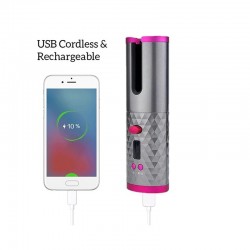 CabelloCurador de pelo de cerámica - inalámbrico - auto-rotating - Pantalla LED - USB
