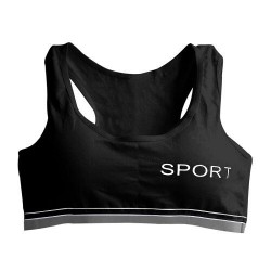 Moda femenina"SPORT" impresión - sujetador acolchado de fitness de algodón