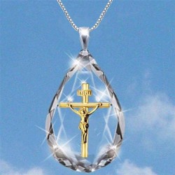 Crystal diamond pendant - silver necklace - cross - dolphin - treeNecklaces