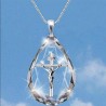 Crystal diamond pendant - silver necklace - cross - dolphin - treeNecklaces