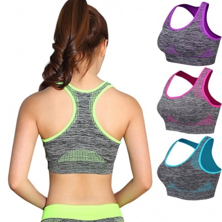 Moda femeninasujetador de fitness resistente a golpes con empuje hacia arriba - superior acolchado