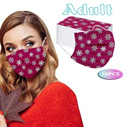 Mascarillas bucales50 piezas - cara antibacteriana desechable / máscara de boca - 3 capas - unisex - motivos de Navidad