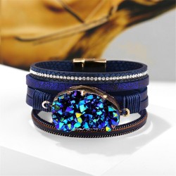 Big stone crystal - wrap bracelets - leatherBracelets