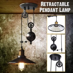 Luces de techoE27 - lámpara vintage negra - longitud ajustable retráctil