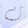 PulserasPulsera elegante con cuatro hojas de coágulo cristales - 925 plata esterlina