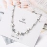 PulserasPulsera elegante con cuatro hojas de coágulo cristales - 925 plata esterlina