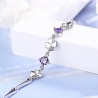 PulserasPulsera elegante con cuatro hojas de coágulo cristales - 925 plata esterlina