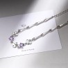 PulserasPulsera elegante con cuatro hojas de coágulo cristales - 925 plata esterlina