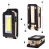 LinternasLuz de trabajo multifuncional de COB - USB - recargable - 180 grados ajustable - diseño de imanes acampar luz