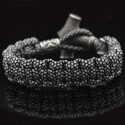 PulserasVintage - brazaletes trenzados - plata - camuflaje