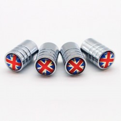 Partes de ruedaCapas de válvula de aluminio - bandera del Reino Unido - 4 piezas