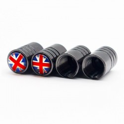 Partes de ruedaCapas de válvula de aluminio - bandera del Reino Unido - 4 piezas