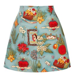 Moda femeninaRetro - vintage - falda de algodón - impresión floral