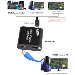 HDMI Switchers1080P Dispositivo de captura - HDMI a USB - 2.0 - 4K