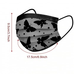 50 pieces - disposable antibacterial face / mouth masks - 3-layer - lace designMouth masks