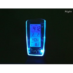 RelojesLED - reloj digital azul luminoso - calendario electrónico - termómetro - reloj despertador de 7 sonidos