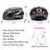 Bicycle helmet with Led light - rechargeable - integrally-molded - sports head protectionBicycle
