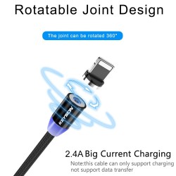 CablesCable USB magnético LED - carga rápida - Tipo C - Micro USB - iOS