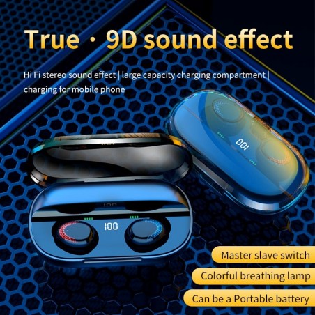 AuricularesBluetooth 5.0 - Auriculares - 3000mAh - Caja de carga - Auricular inalámbrico - 9D Stereo