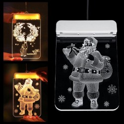 Christmas 3D decoration for door / window - LED light - transparent plate with suction cupChristmas