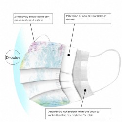 Mouth / face masks - 3-layer - disposable - tie-dye pattern - 10 - 20 - 30 - 50 - 60 - 70 piecesMouth masks