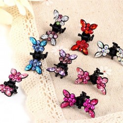 Small crystal butterflies - hair clips - 12 piecesHair clips