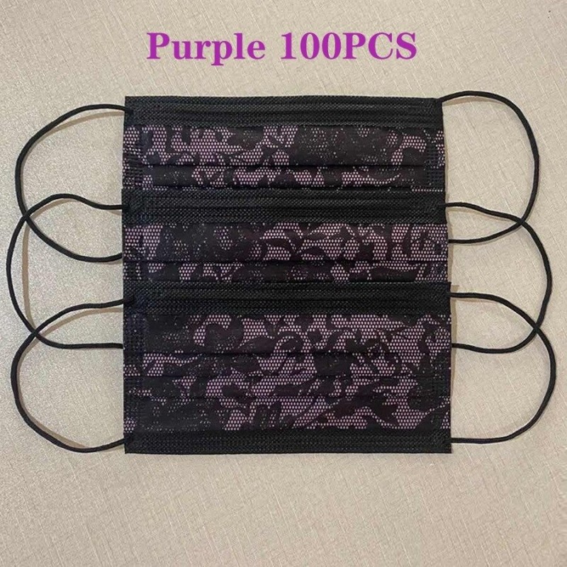 Mouth / face protective masks - disposable - 3-layer - lace design - 10 - 50 - 100 piecesMouth masks