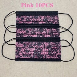 Mouth / face protective masks - disposable - 3-layer - lace design - 10 - 50 - 100 piecesMouth masks