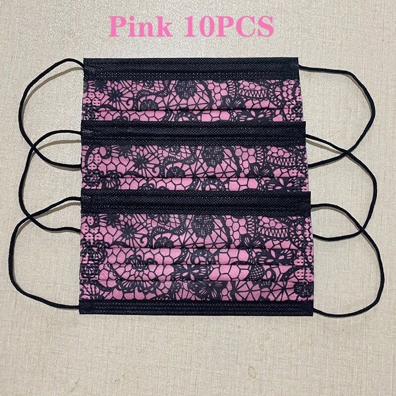 Mouth / face protective masks - disposable - 3-layer - lace design - 10 - 50 - 100 piecesMouth masks