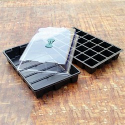Seeds germination tray - 24 cells - with lids / breather hole - 3 piecesGarden