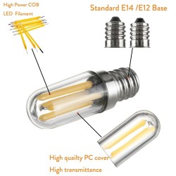 E14E14 - E12 - 1W - 2W - 4W - COB - LED - mini bulbo - sumergible - para nevera - congelador