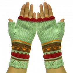 GuantesGuantes de invierno afilados - diseño de media talla - con bordado florido