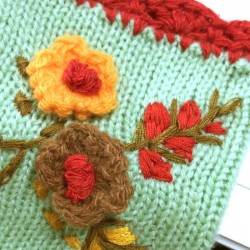 GuantesGuantes de invierno afilados - diseño de media talla - con bordado florido