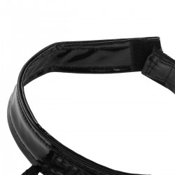 Sexy crop top - leather backless bra - mesh & latexLingerie