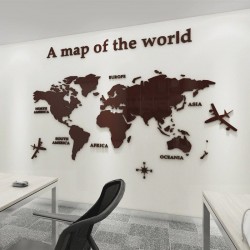 3D world map - acrylic wall stickerWall stickers
