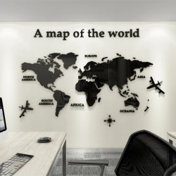 3D world map - acrylic wall stickerWall stickers