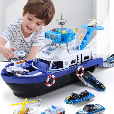 Boat / cars - parking station - with slide / lights / music - toyToys