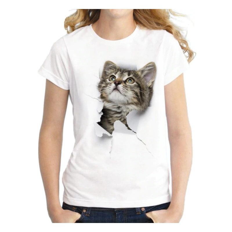 Blusas y camisasCamiseta Harajuku - 3D - Cat