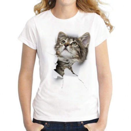 Blusas y camisasCamiseta Harajuku - 3D - Cat